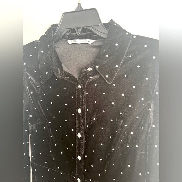 Zara Verona Mini Velvet Dress Size Medium - Picture 4 of 14